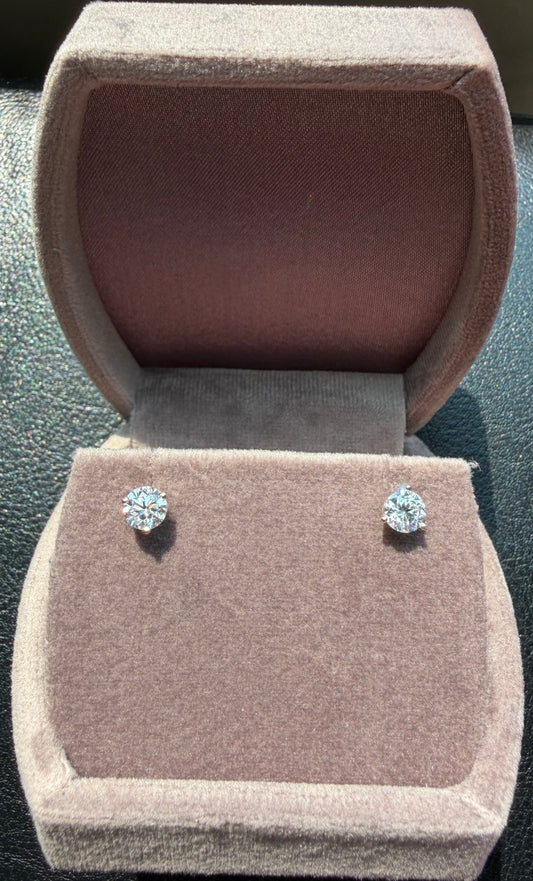 1 CTW Lab-Grown Diamond Stud Earrings (14K Yellow Gold)