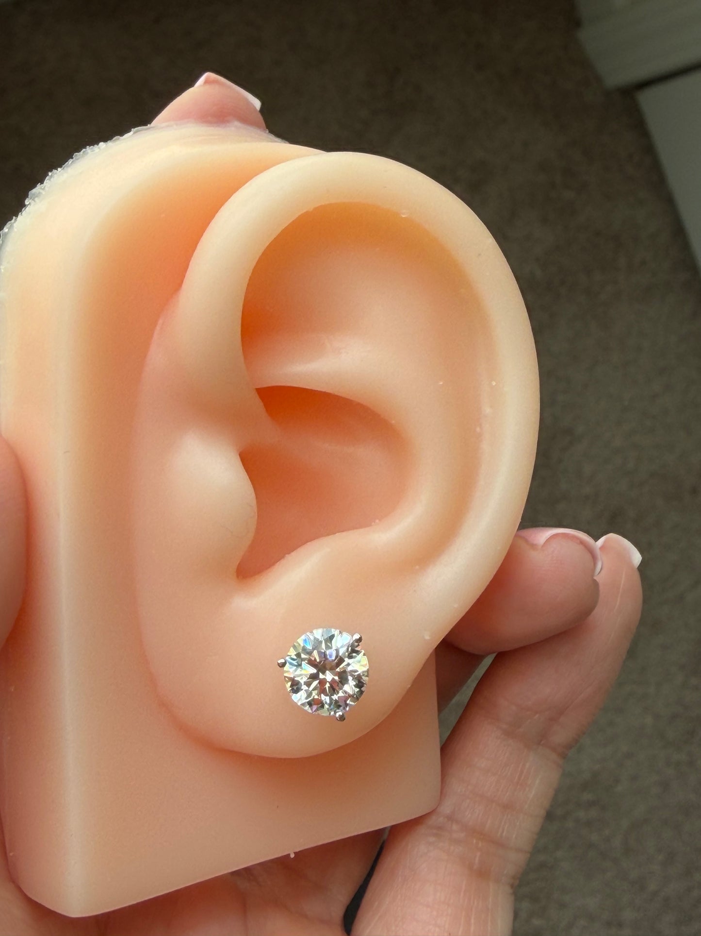 3.50 CTW Lab-Grown Diamond Stud Earrings 💎 14K White Gold
