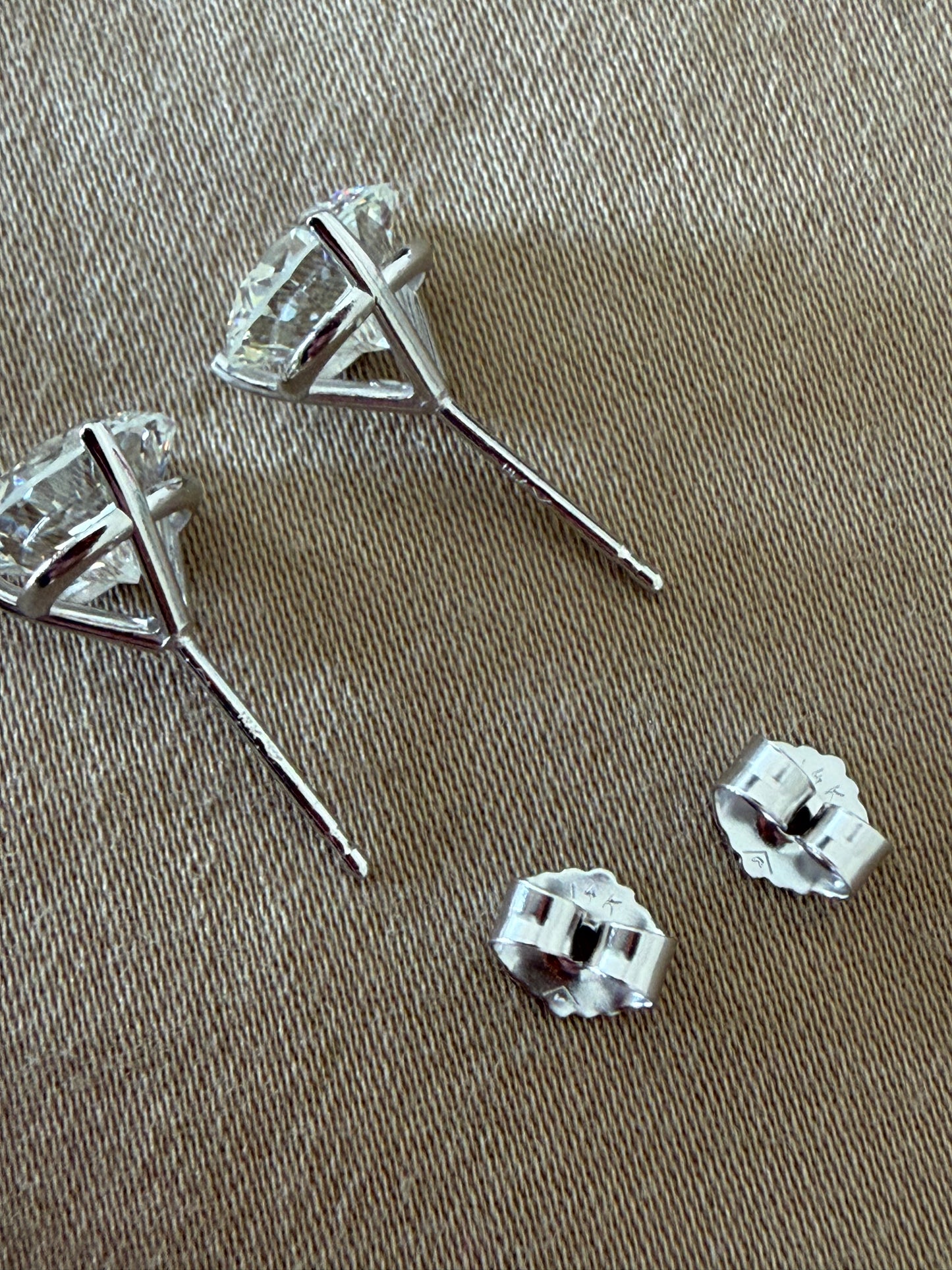 3.50 CTW Lab-Grown Diamond Stud Earrings 💎 14K White Gold