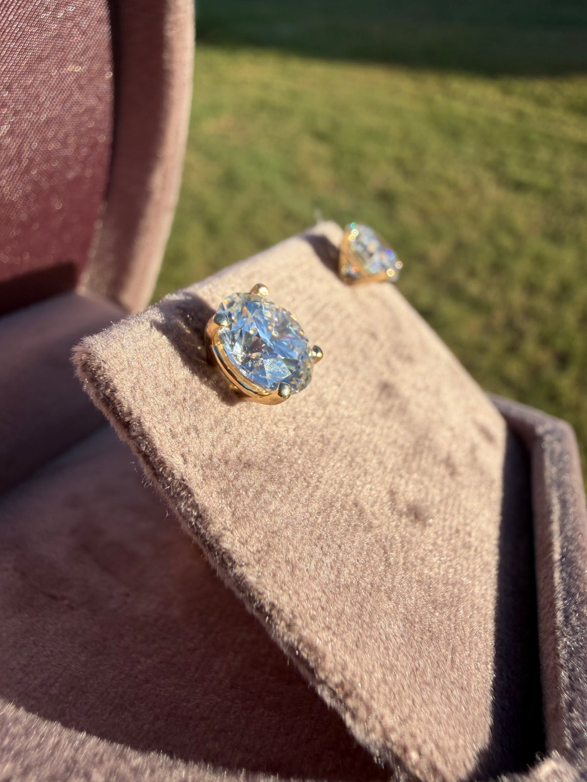 4.14 CTW IGI Certified Lab-Grown Diamond Stud Earrings – 14K Yellow Gold