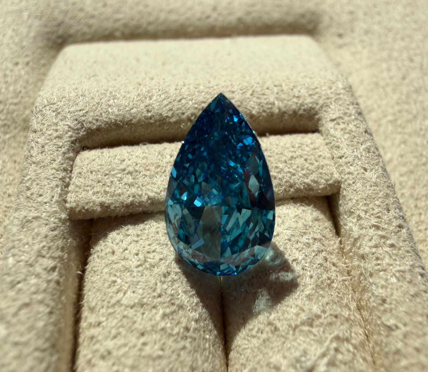 2.53 Carat Fancy Vivid Blue Pear Lab Grown Diamond | VS1 | IGI Certified