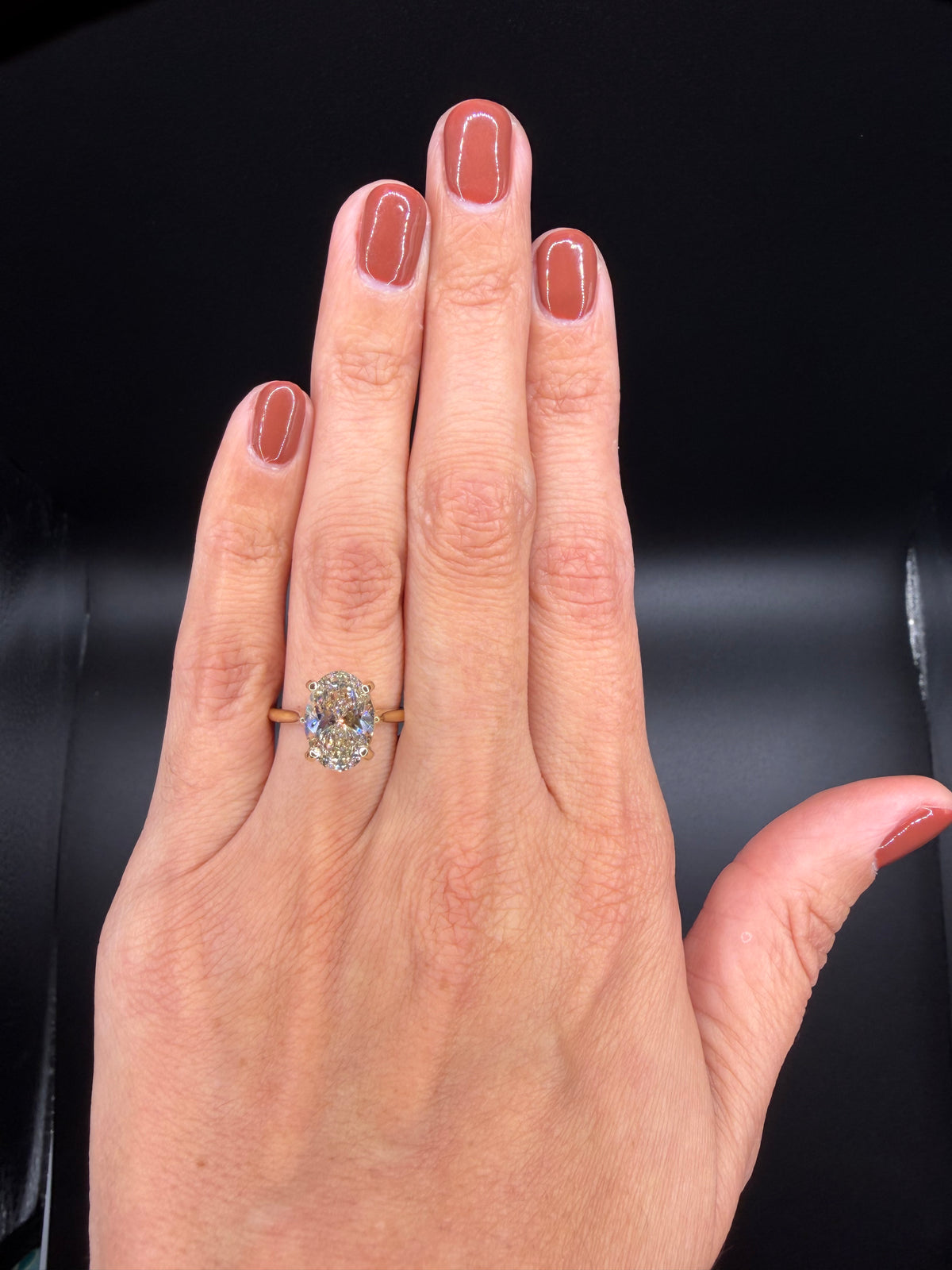 The Aurelia | 3.29 CT Oval Lab-Grown Diamond Ring in 14K Yellow Gold