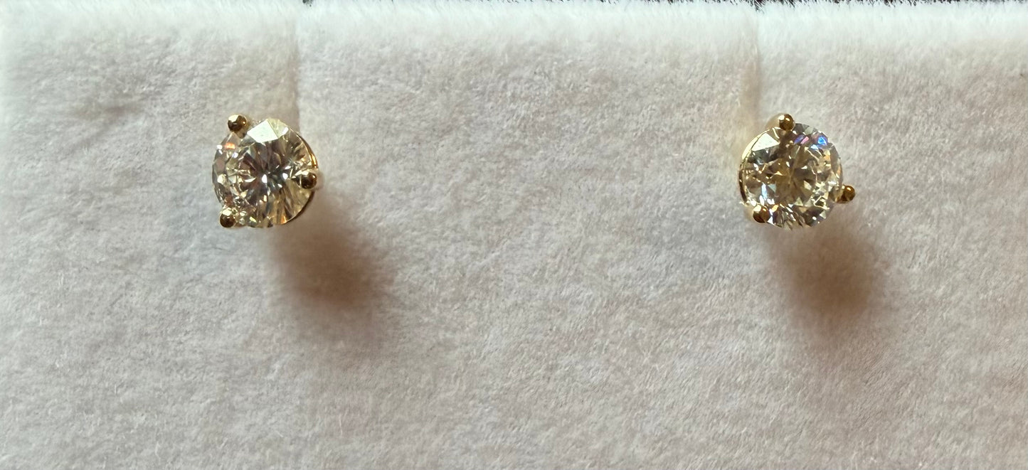 1/2 CTW Lab-Grown Diamond Stud Earrings (14K Yellow Gold)