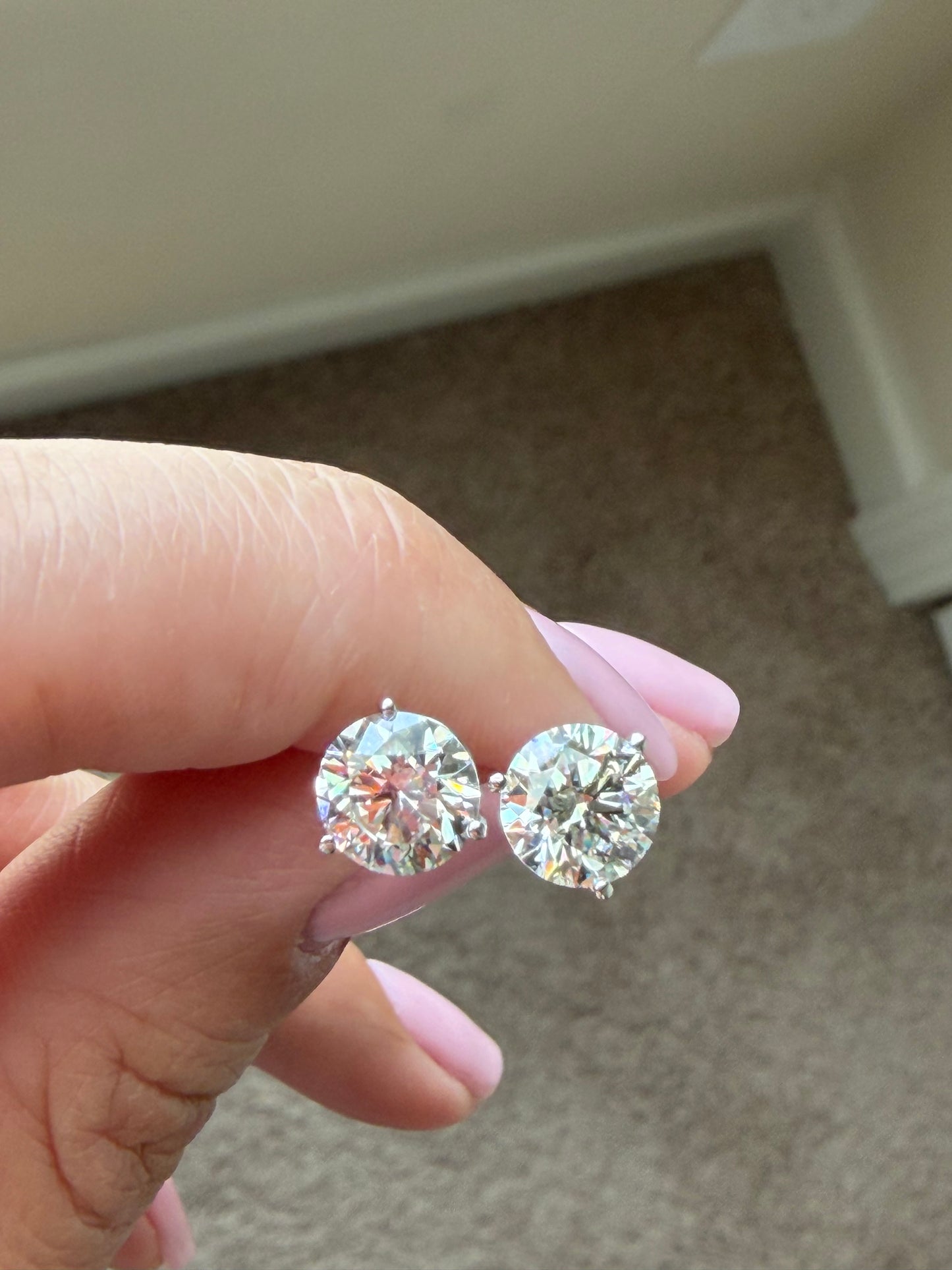 3.50 CTW Lab-Grown Diamond Stud Earrings 💎 14K White Gold
