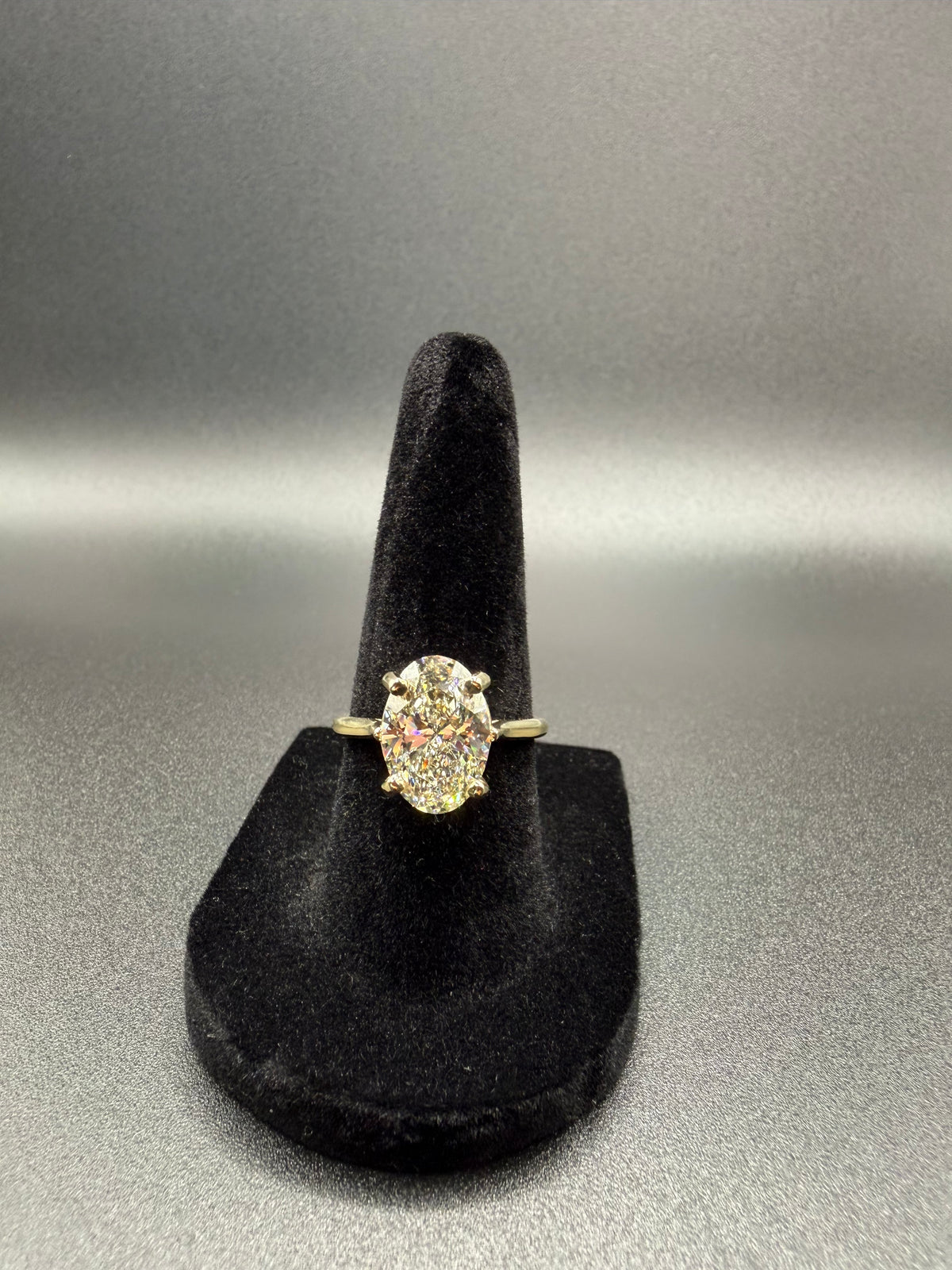 The Aurelia | 3.29 CT Oval Lab-Grown Diamond Ring in 14K Yellow Gold