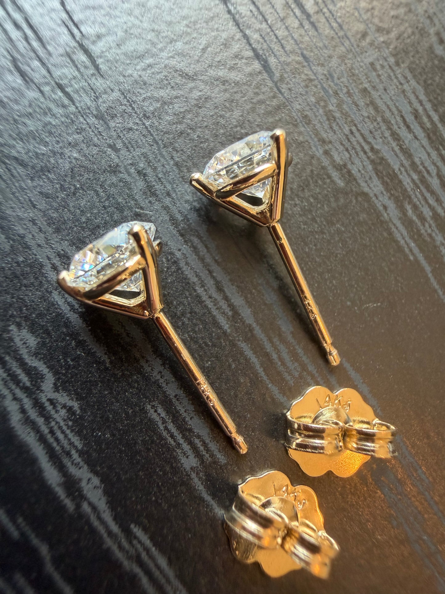 1 CTW Lab-Grown Diamond Stud Earrings (14K Yellow Gold)