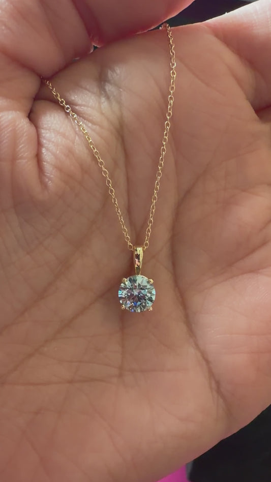 Final Balance– Custom Blue Diamond Pendant Set (10k Yellow & White Gold, Chains Included)