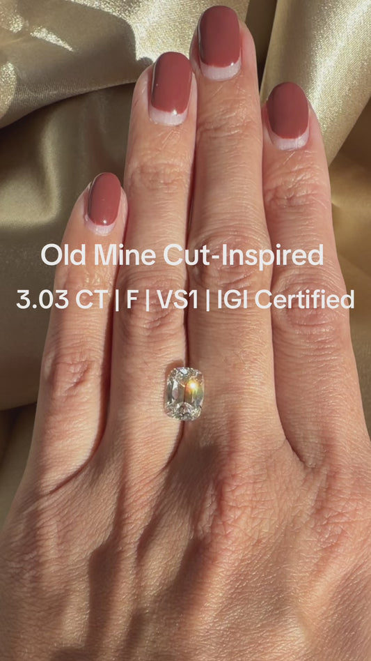 Vintage Romance | 3.03 CT Old Mine Cut-Inspired Lab-Grown Diamond – F VS1